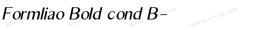 Formliao Bold cond B字体转换